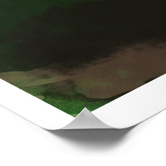 Abstracte groene bergen poster (Hoek)