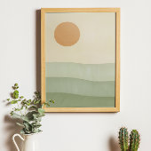 Abstracte groene bergen poster