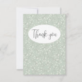 Abstracte groene blad platte bedankkaart (Voorkant)