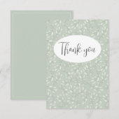 Abstracte groene blad platte bedankkaart (Voorkant / Achterkant)