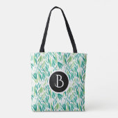 Abstracte groene bladeren botanische patronen tote bag (Achterkant)
