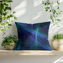 Abstracte groene blauwe nevel fractale kunst kussen