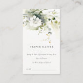 Abstracte groene bloemdiaperloterij babyshower informatiekaartje (Voorkant)