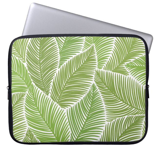 Abstracte groene bloemige, naadloze achtergrond. laptop sleeve (Voorkant)