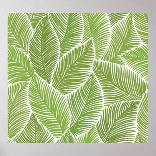 Abstracte groene bloemige, naadloze achtergrond. poster (Voorkant)