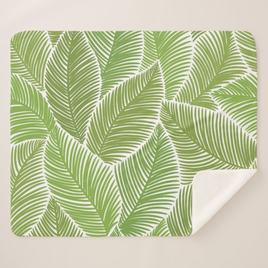 Abstracte groene bloemige, naadloze achtergrond. sherpa deken (Voorkant (horizontaal))