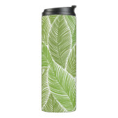 Abstracte groene bloemige, naadloze achtergrond. thermosbeker (Gedraaid links)