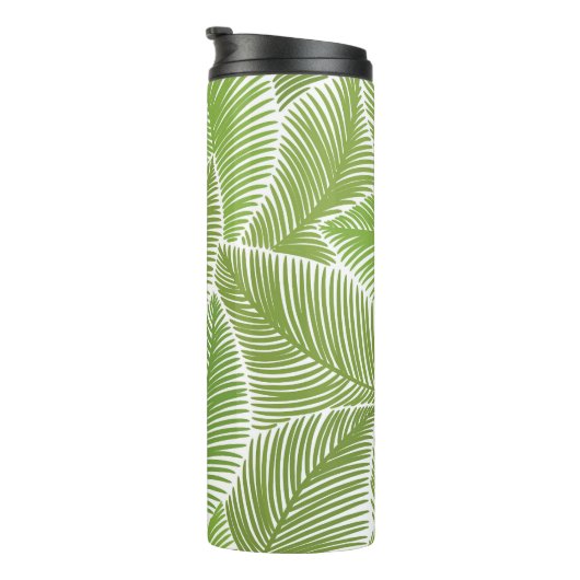 Abstracte groene bloemige, naadloze achtergrond. thermosbeker (Geroteerd rechts)