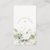 Abstracte groene bloemrijke baby shower raffle informatiekaartje (Achterkant)