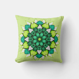 Abstracte Groene Boho Floral Mandala Kussen