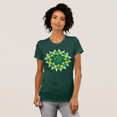 Abstracte Groene Boho Floral Mandala T-shirt (Voorkant volledig)