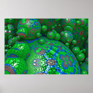 Abstracte groene bollen kogelwand Poster