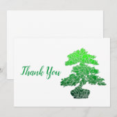 Abstracte groene Bonsai-boom Bedankkaart (Voorkant / Achterkant)