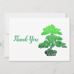 Abstracte groene Bonsai-boom Bedankkaart