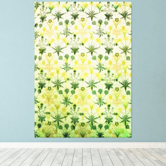 Abstracte groene botanische tuin Canvas Afdruk (Insitu (Houten vloer))