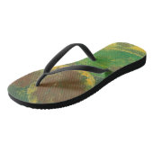 Abstracte groene bruine berkenbladeren herfst Flip Teenslippers (Schuin)