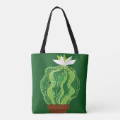 Abstracte groene cactus naadloos patroon tote bag (Achterkant)