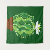 Abstracte groene cactus naadloos patroon wandkleed (Voorkant (horizontaal))
