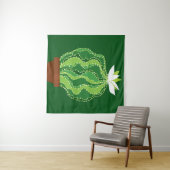 Abstracte groene cactus naadloos patroon wandkleed (In Situ (horizontaal))