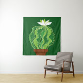 Abstracte groene cactus naadloos patroon wandkleed (In situ)