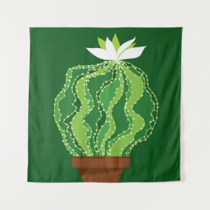 Abstracte groene cactus naadloos patroon wandkleed