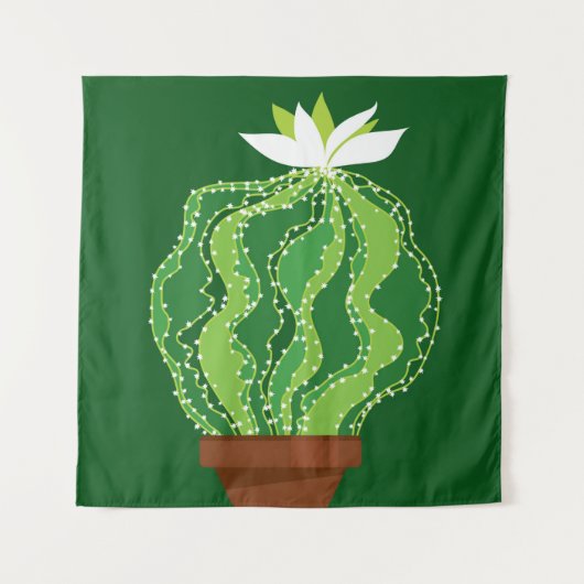 Abstracte groene cactus naadloos patroon wandkleed (Voorkant)