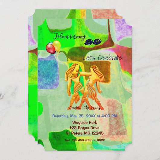 Abstracte groene dag Gemini (21 mei - 20 juni) Kaart (Voorkant / Achterkant)