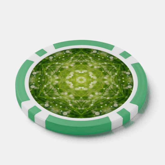 Abstracte groene decoratieve afdruk poker chips (Enkel)