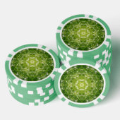 Abstracte groene decoratieve afdruk poker chips (Opstapeling)