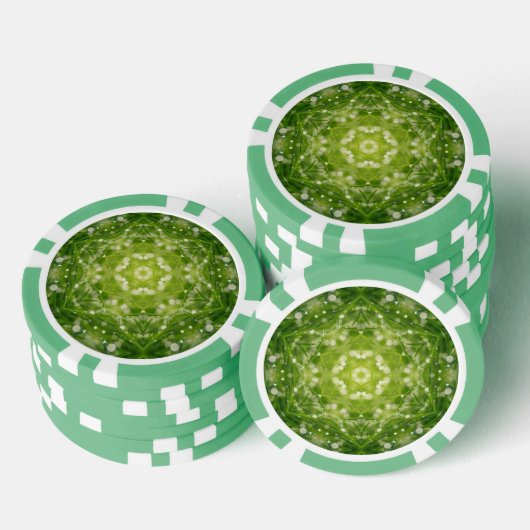Abstracte groene decoratieve afdruk poker chips (Opstapeling)
