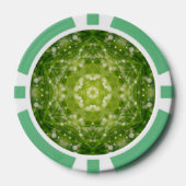Abstracte groene decoratieve afdruk poker chips (Voorkant)