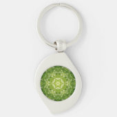 Abstracte groene decoratieve afdruk sleutelhanger (Voorkant)