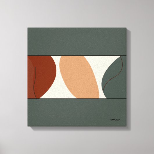 Abstracte, groene eenvoudige muurkunst canvas afdruk (Voorkant)