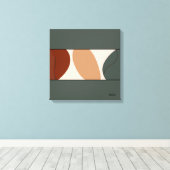 Abstracte, groene eenvoudige muurkunst canvas afdruk (Insitu (Houten vloer))