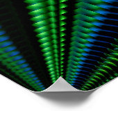 Abstracte groene en blauwe bloemknop poster (Hoek)