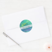 Abstracte groene en blauwe kaars ronde sticker (Envelop)