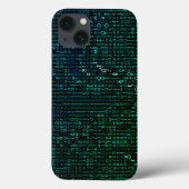 Abstracte groene en blauwe matrix digitaal Case-Mate iPhone case (Achterkant)