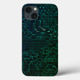 Abstracte groene en blauwe matrix digitaal Case-Mate iPhone case