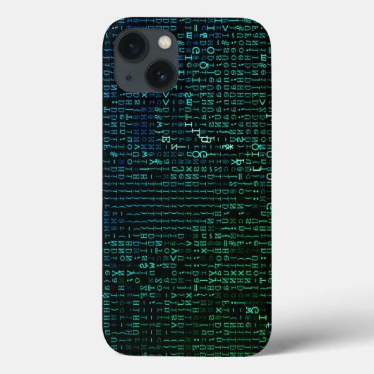 Abstracte groene en blauwe matrix digitaal Case-Mate iPhone case (Achterkant)