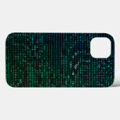 Abstracte groene en blauwe matrix digitaal Case-Mate iPhone case (Achterkant (horizontaal))