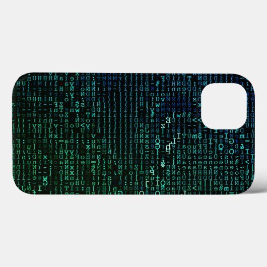 Abstracte groene en blauwe matrix digitaal Case-Mate iPhone case (Achterkant (horizontaal))