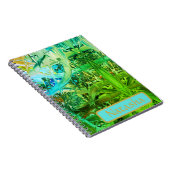 Abstracte groene en blauwe thorns notitieboek (Rechterzijde)
