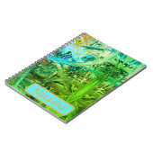 Abstracte groene en blauwe thorns notitieboek (Linkerzijde)