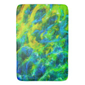 Abstracte Groene en Blauwe Vlamjes Badmat (Voorkant Verticaal)