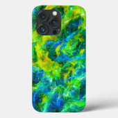 Abstracte Groene en Blauwe Vlamjes Case-Mate iPhone Case (Achterkant)