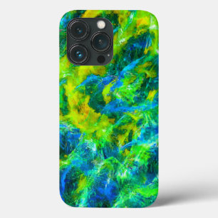 Abstracte Groene en Blauwe Vlamjes Case-Mate iPhone Case