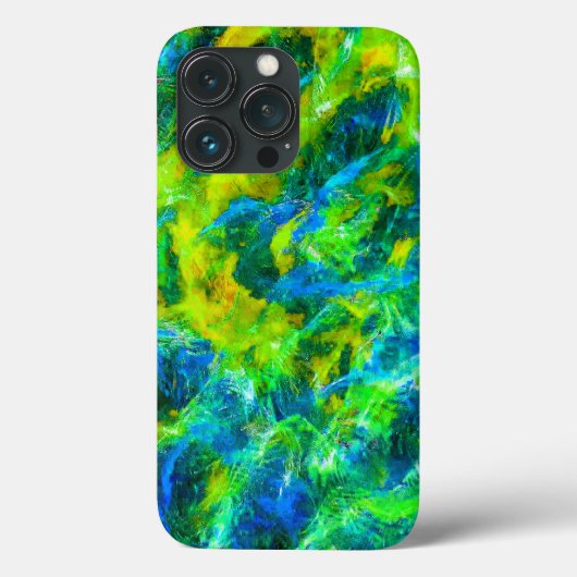 Abstracte Groene en Blauwe Vlamjes Case-Mate iPhone Case (Achterkant)