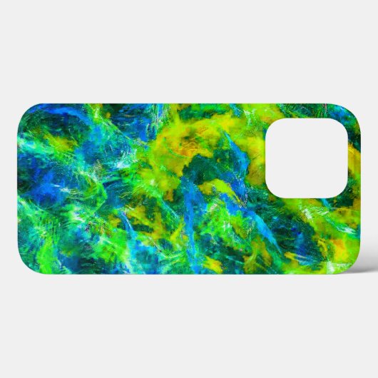 Abstracte Groene en Blauwe Vlamjes Case-Mate iPhone Case (Achterkant (horizontaal))