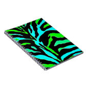 Abstracte groene en blauwe Zebra Afdrukken 2 Notitieboek (Rechterzijde)