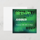 Abstracte groene en Blauwgroen feestdagen Kaart (Voorkant / Achterkant)